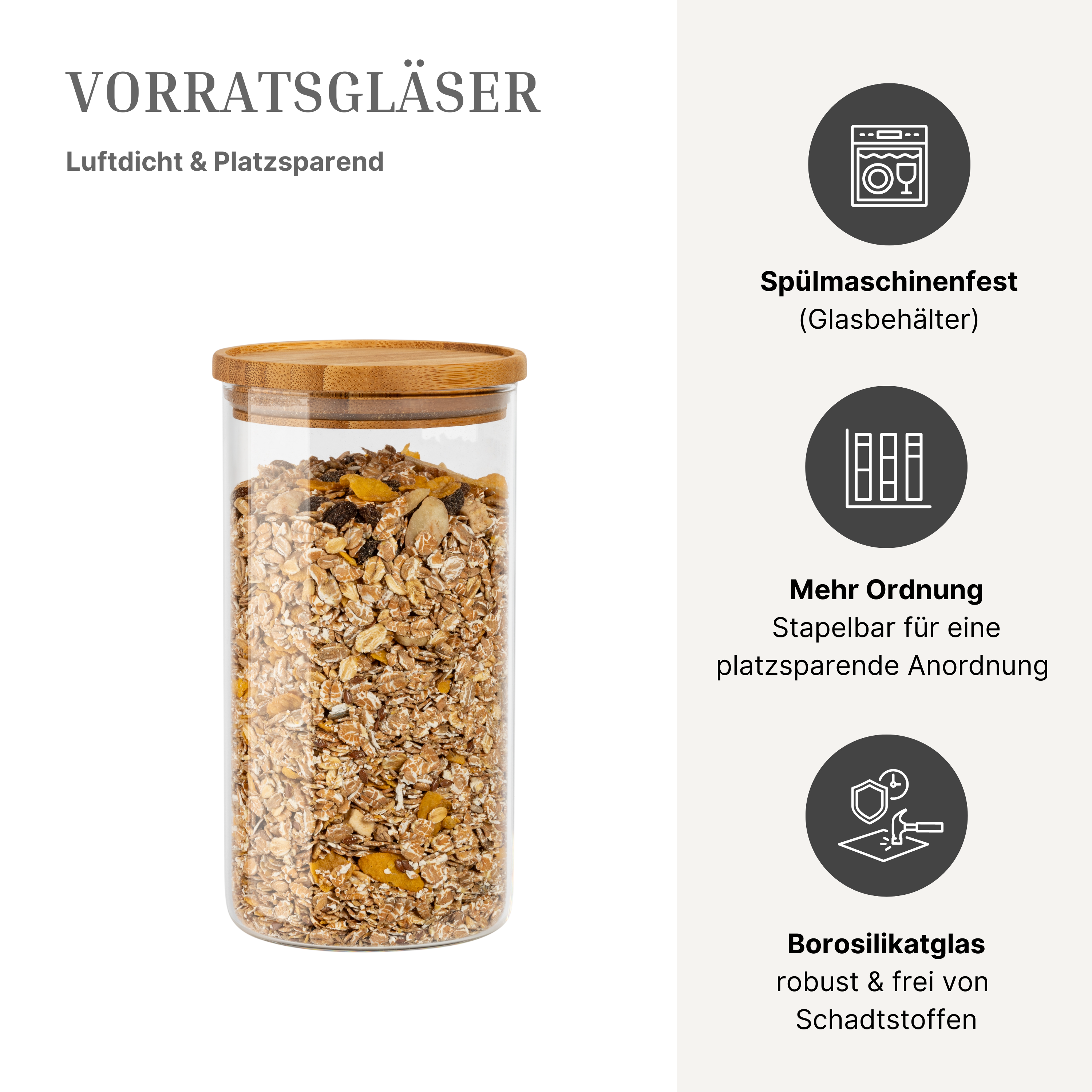 Voorraadpotten set van 2 1400ml